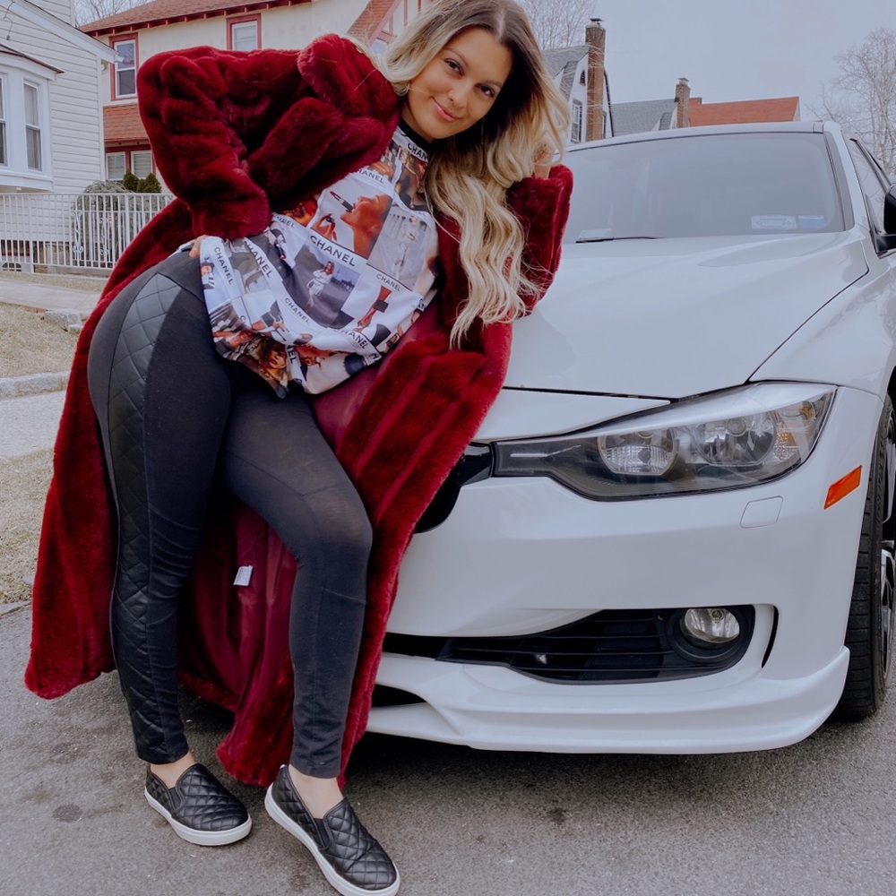 Faux fur Burgundy coat